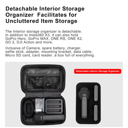For Insta360 X3 AMagisn Small Organizer Bag Protection Accessories(Deep Gray) by aMagisn