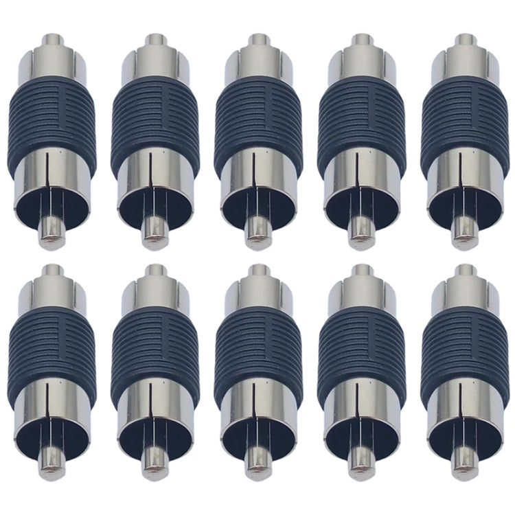 10pcs RCA Lotus Head Straight-through Male Monitoring Audio Adapter AV Butt Joint(Male to Male) by buy2fix