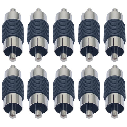 10pcs RCA Lotus Head Straight-through Male Monitoring Audio Adapter AV Butt Joint(Male to Male) by buy2fix