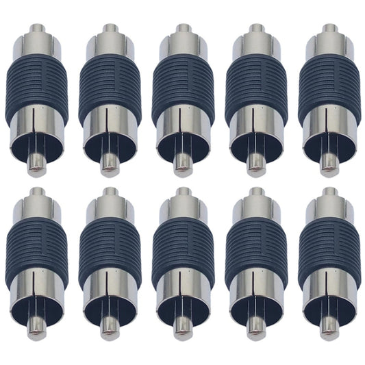 10pcs RCA Lotus Head Straight-through Male Monitoring Audio Adapter AV Butt Joint(Male to Male) by buy2fix