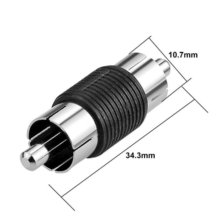 10pcs RCA Lotus Head Straight-through Male Monitoring Audio Adapter AV Butt Joint(Male to Male) by buy2fix
