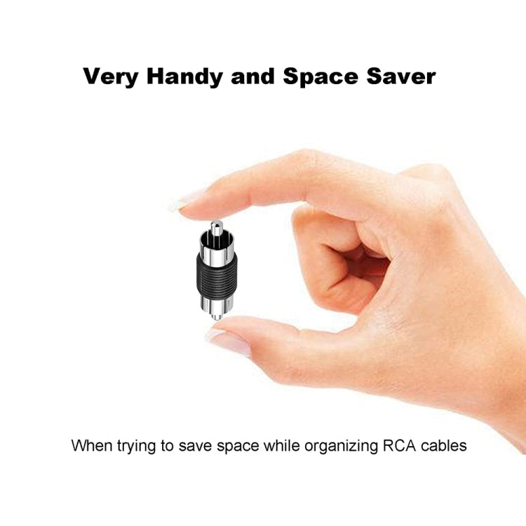 10pcs RCA Lotus Head Straight-through Male Monitoring Audio Adapter AV Butt Joint(Male to Male) by buy2fix