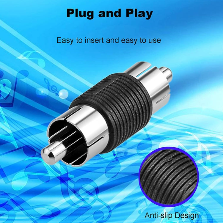 10pcs RCA Lotus Head Straight-through Male Monitoring Audio Adapter AV Butt Joint(Male to Male) by buy2fix