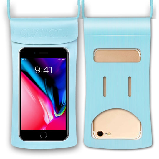 TPU Transparent Touch Screen Phone 30m Waterproof Bag Outdoor Rafting Phone Case(Water Blue)