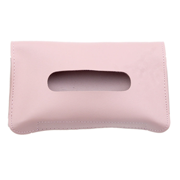 Car Armrest Box Sun Visor Hanging Leather Tissue Box(Pink) by buy2fix