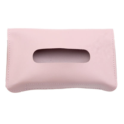 Car Armrest Box Sun Visor Hanging Leather Tissue Box(Pink) by buy2fix