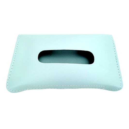 Car Armrest Box Sun Visor Hanging Leather Tissue Box(Blue) by buy2fix