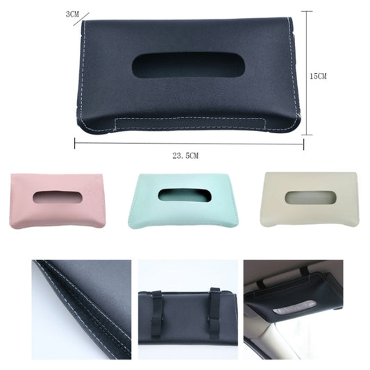 Car Armrest Box Sun Visor Hanging Leather Tissue Box(Pink) by buy2fix