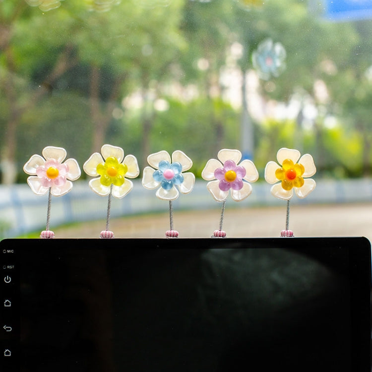5pcs /Set Cute Cartoon Flower Car Shaking Ornament Car Dashboard Decoration, Style: Transparent by buy2fix