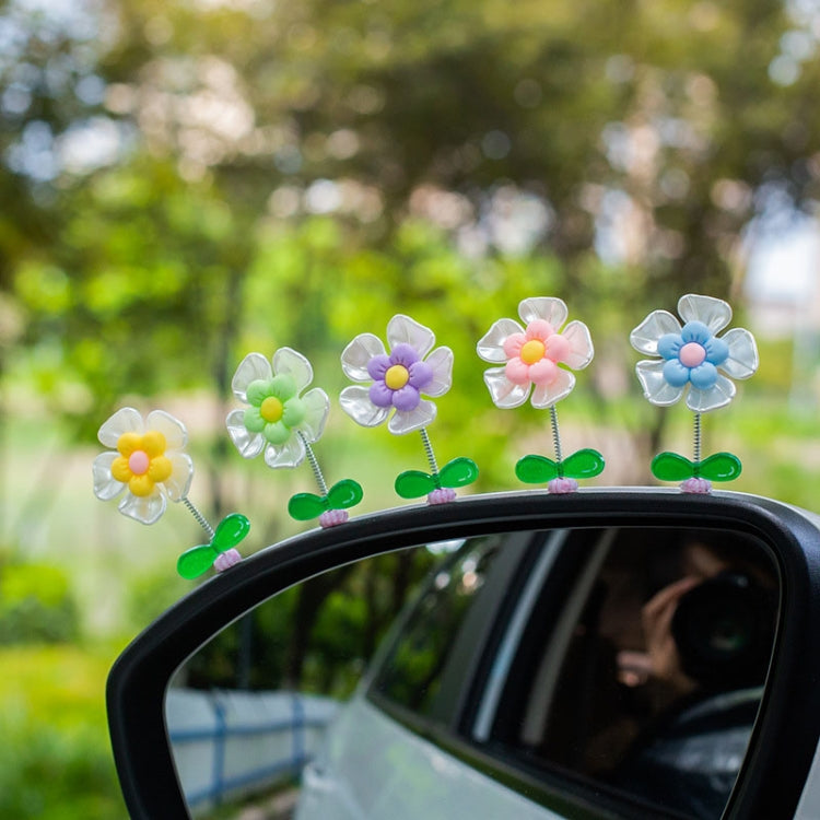 5pcs /Set Cute Cartoon Flower Car Shaking Ornament Car Dashboard Decoration, Style: Transparent by buy2fix