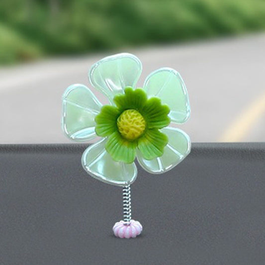 5pcs /Set Car Shaking Flower Ornament Simulated Small Flower Car Interior Decoration(Green) by buy2fix