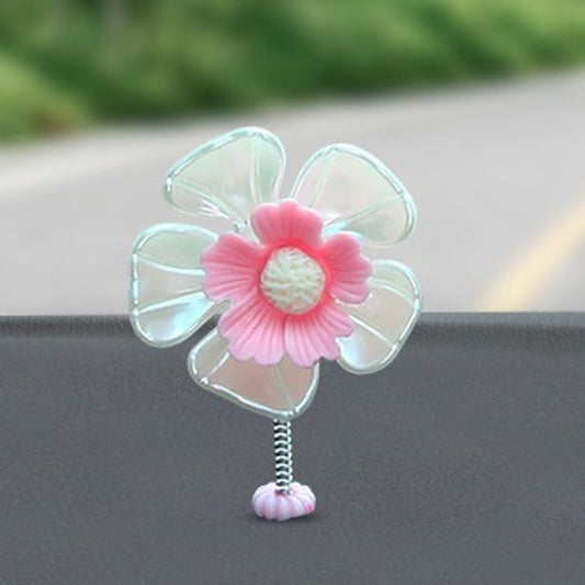 5pcs /Set Car Shaking Flower Ornament Simulated Small Flower Car Interior Decoration(Pink) by buy2fix