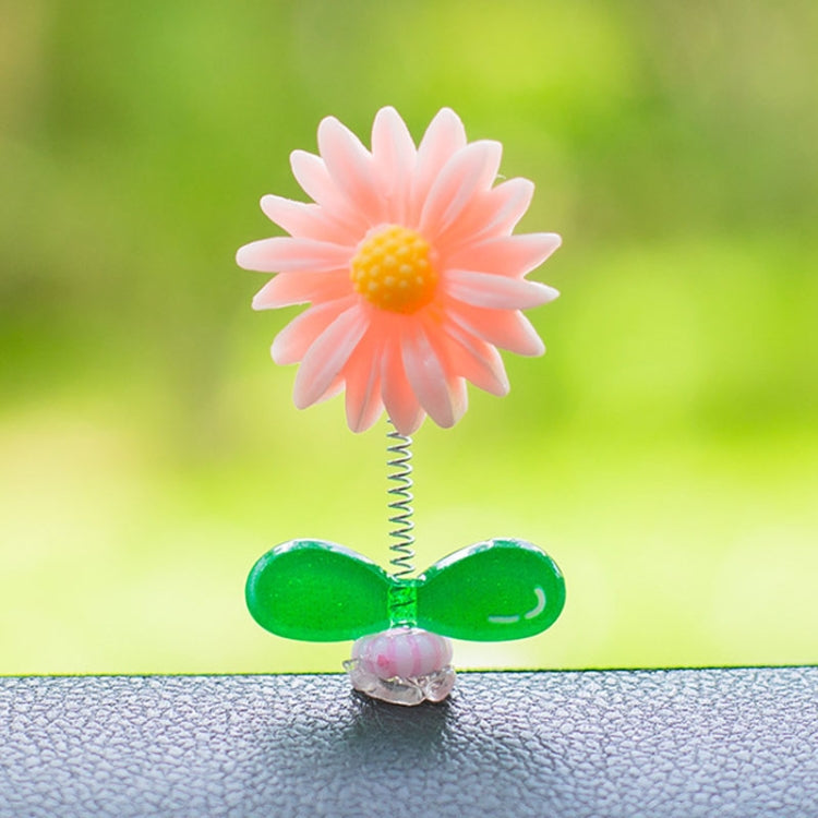 Cute Small Daisy Car Ornament Car Dashboard Shaking Decoration(Pink) by buy2fix