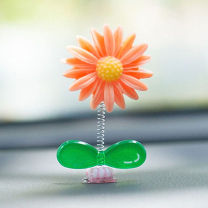Cute Small Daisy Car Ornament Car Dashboard Shaking Decoration(Orange) by buy2fix