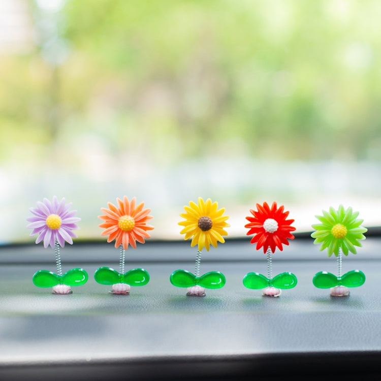 Cute Small Daisy Car Ornament Car Dashboard Shaking Decoration(Yellow) by buy2fix
