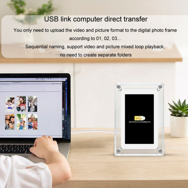 5 Inch HD Digital Photo Frame Crystal Advertising Player 1080P Motion Video Picture Display Player(US Plug) - 1.5-7.0 inch by buy2fix | Online Shopping UK | buy2fix