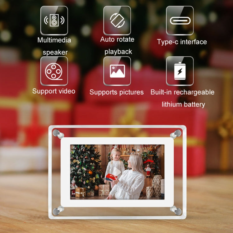 5 Inch HD Digital Photo Frame Crystal Advertising Player 1080P Motion Video Picture Display Player(US Plug) - 1.5-7.0 inch by buy2fix | Online Shopping UK | buy2fix
