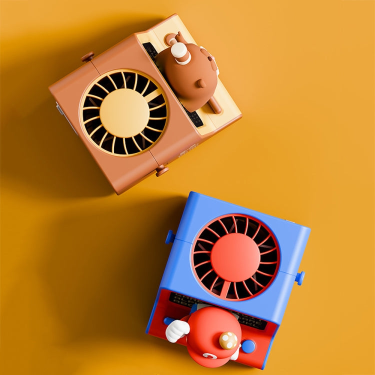 Cartoon Game Console Shape USB Charging Portable Bladeless Halter Fan(Beat Gophers) by buy2fix