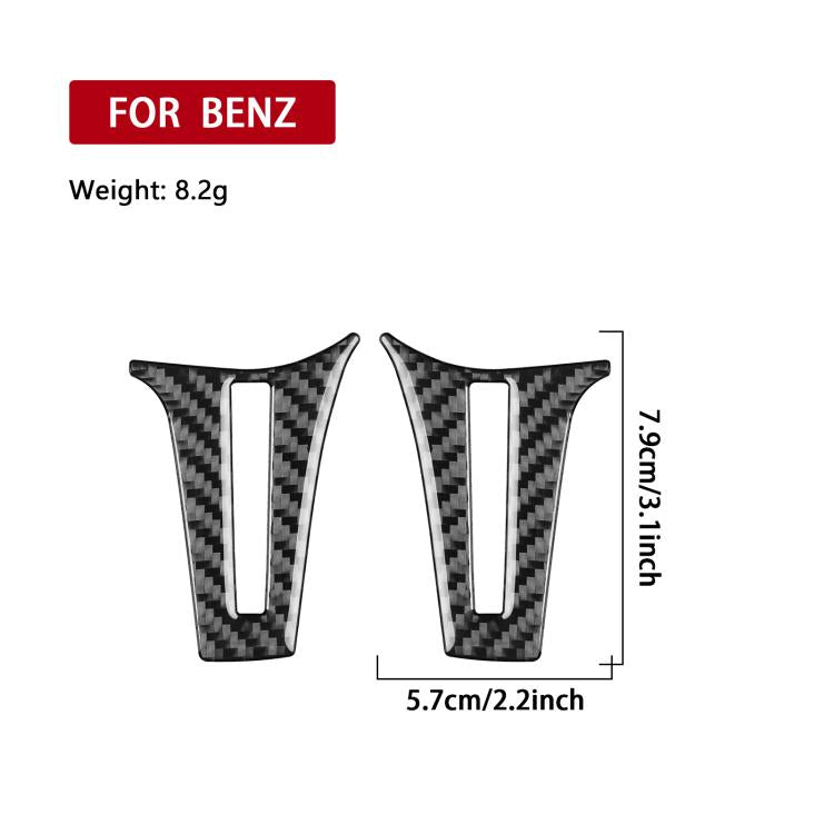 For Mercedes-Benz G-Class W463 2pcs /Set Steering Wheel Sticker(Black) - Car Interior Mouldings by buy2fix | Online Shopping UK | buy2fix