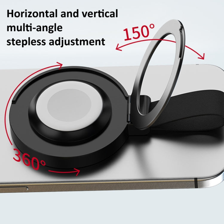 3 In 1 Magnetic Wireless Charger Mobile Phone Ring Holder(Black) by buy2fix