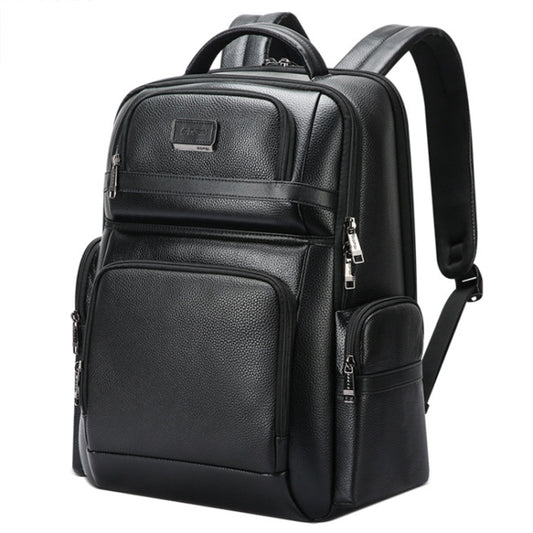 Bopai 61-123291 Large-capacity First-layer Cowhide Laptop Backpack with USB+Type-C Port, Color: Lychee - Backpack by Bopai | Online Shopping UK | buy2fix