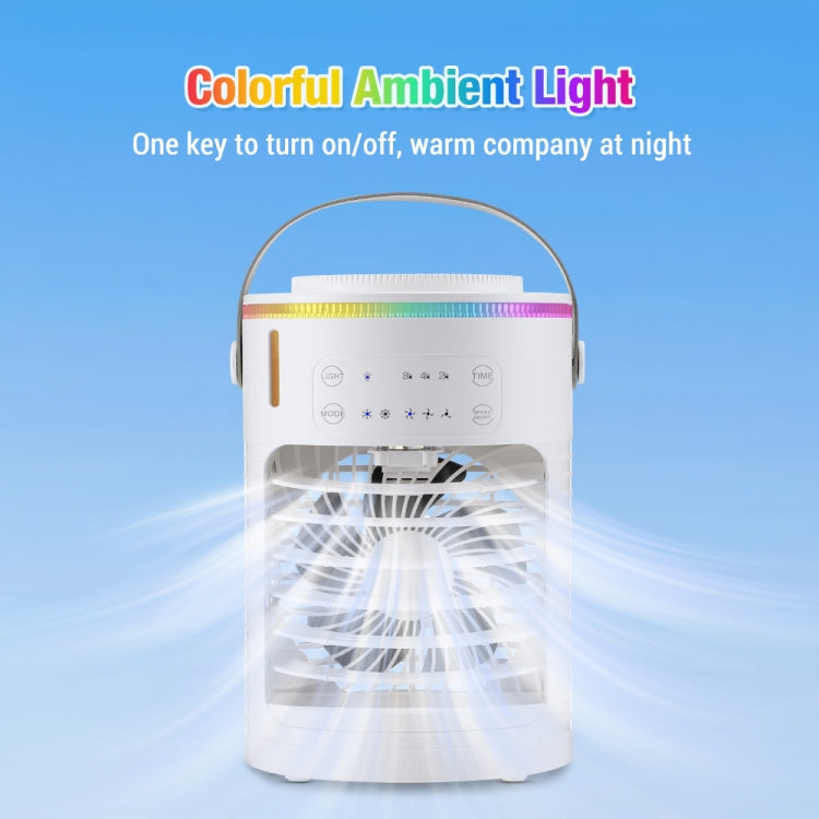CF-516 USB Home Timed Desktop RGB Light Adjustable Spray Humidification Cooler Fan(White) by buy2fix