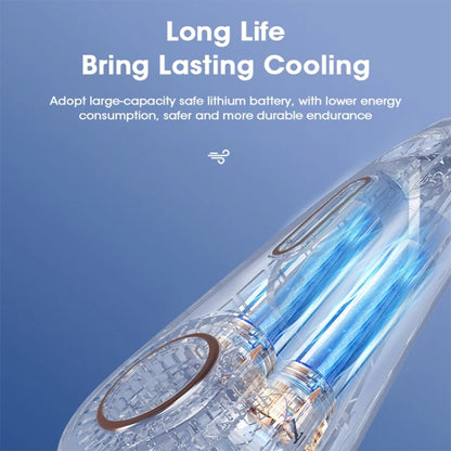 F11 Portable USB Charging Rotating Digital Display Bladeless Hanging Neck Fan(Blue) by buy2fix