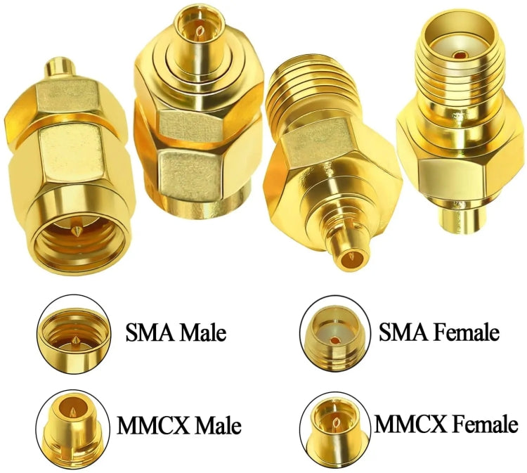 SAM Female To MMCX Male Coaxial Adapter Kit Brass Coaxial Connector RF Antenna Adapter by buy2fix