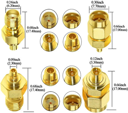 SAM Female To MMCX Male Coaxial Adapter Kit Brass Coaxial Connector RF Antenna Adapter by buy2fix