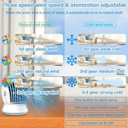 CF-009 USB Touch Spray Humidification Air Conditioning Fan Desktop Office Air Cooler(White) by buy2fix