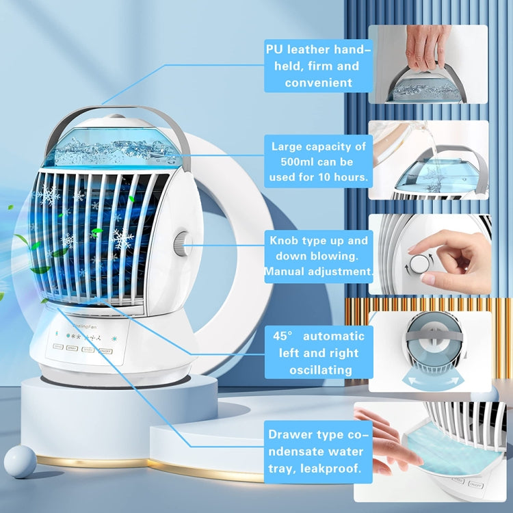 CF-009 USB Touch Spray Humidification Air Conditioning Fan Desktop Office Air Cooler(White) by buy2fix