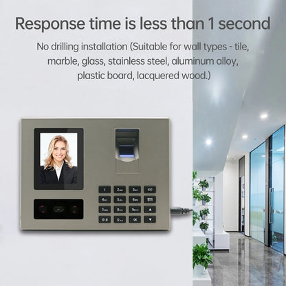 FA03 Intelligent Voice Prompt Face Recognition Fingerprint Attendance Machine(English with US Plug) by buy2fix