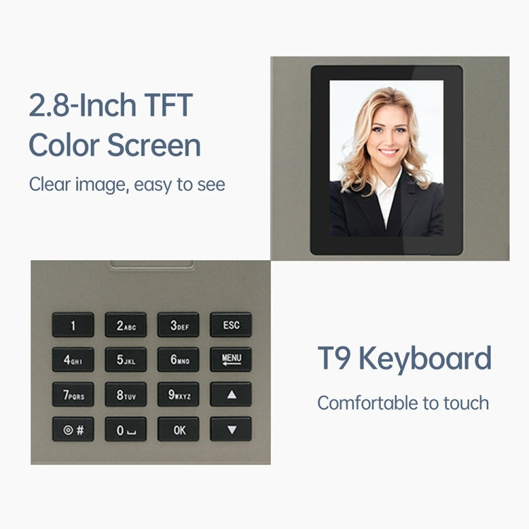 FA03 Intelligent Voice Prompt Face Recognition Fingerprint Attendance Machine(English with EU Plug) by buy2fix