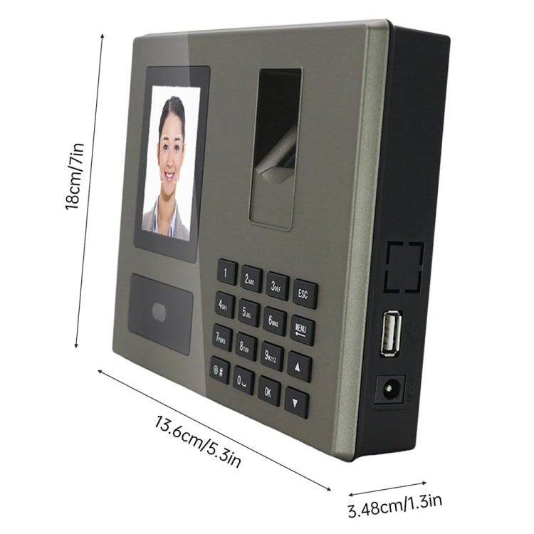 FA03 Intelligent Voice Prompt Face Recognition Fingerprint Attendance Machine(English with EU Plug) by buy2fix