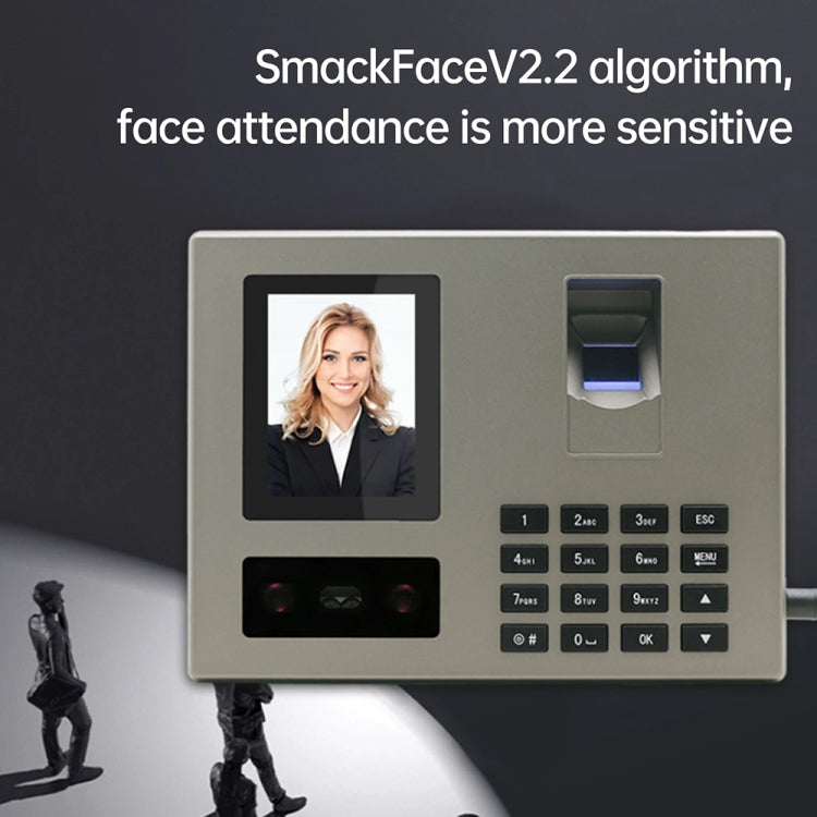 FA03 Intelligent Voice Prompt Face Recognition Fingerprint Attendance Machine(English with US Plug) by buy2fix