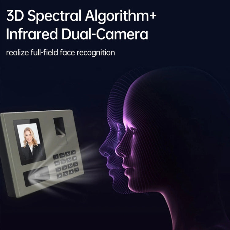 FA03 Intelligent Voice Prompt Face Recognition Fingerprint Attendance Machine(English with UK Plug) by buy2fix