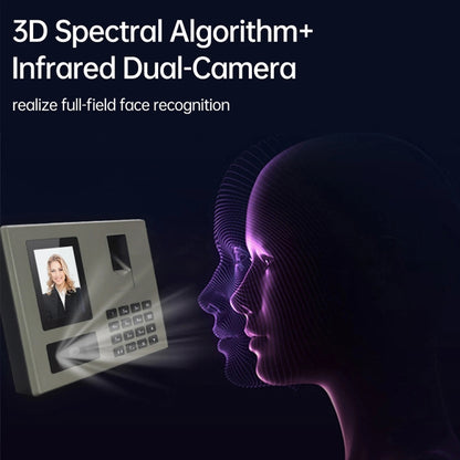 FA03 Intelligent Voice Prompt Face Recognition Fingerprint Attendance Machine(English with UK Plug) by buy2fix