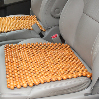 44x44cm Summer Car Pure Wood Beads Square Seat Cushion(Yellow) by buy2fix