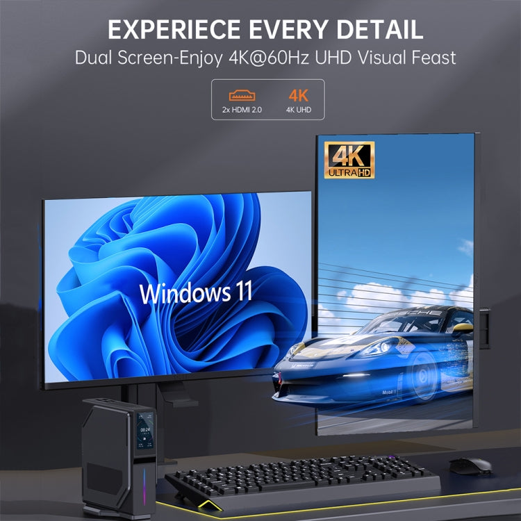 S1 Intel Alder Lake N150 WIFI 6+BT4.2 Office Home Mini PC Win11 DDR4 3200MHz, Spec: 8G+128G UK Plug by buy2fix