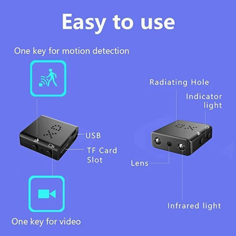 XD Camera 1080p HD Video Smart IR-CUT Infrared Night Vision Sports Camera(Direct Version No Battery) by buy2fix