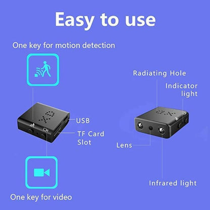 XD Camera 1080p HD Video Smart IR-CUT Infrared Night Vision Sports Camera(Direct Version No Battery) by buy2fix