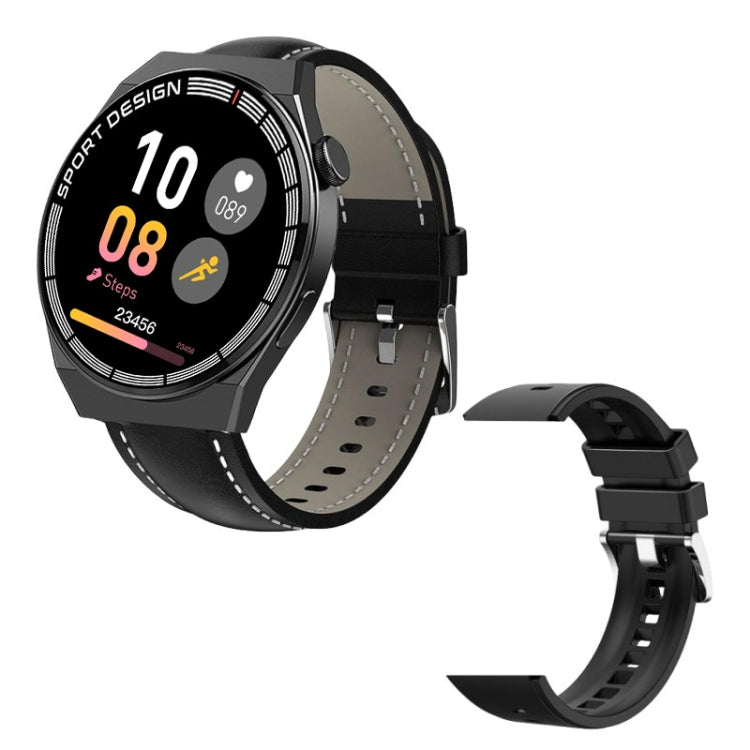 GT3Pro 1.28-Inch Health Monitoring Bluetooth Call Smart Watch With NFC, Color: Black Leather by buy2fix
