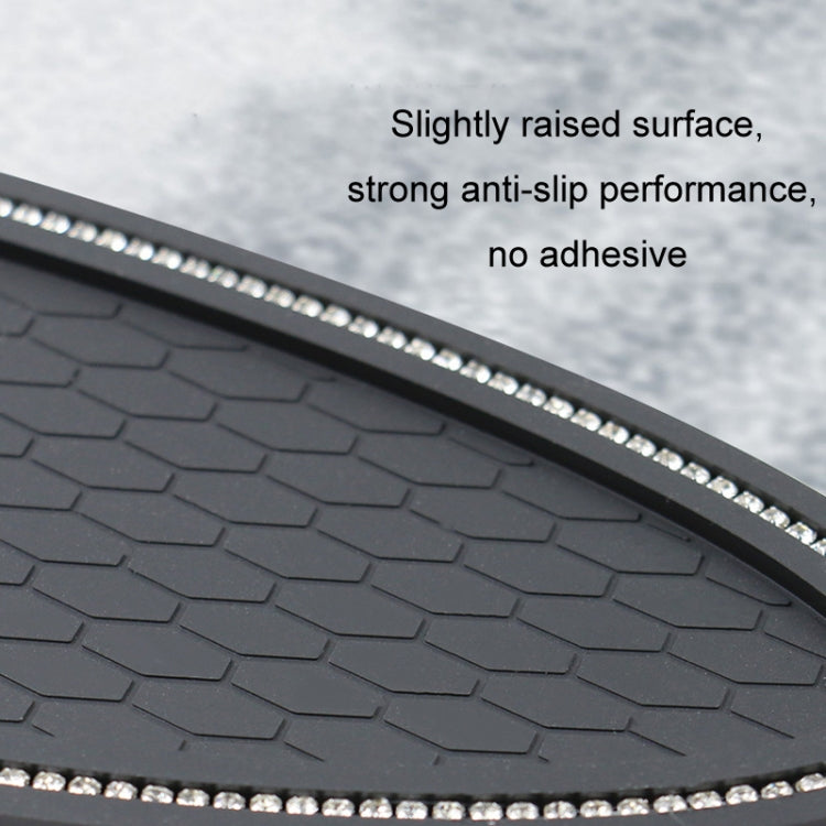 Car Center Console Ornaments Oval Anti-slip Mat, Style: Without Diamond by buy2fix