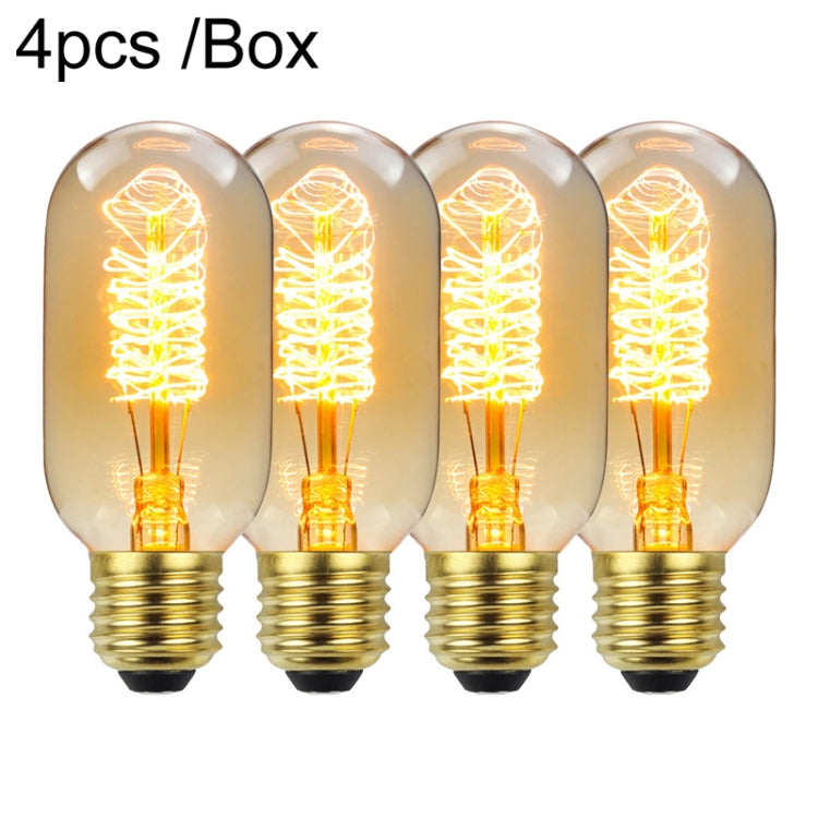 4pcs /Box T45 LED Lamp Fixture Illuminator Vintage Lights, Power: 120V 25W(Spiral Gold) by buy2fix