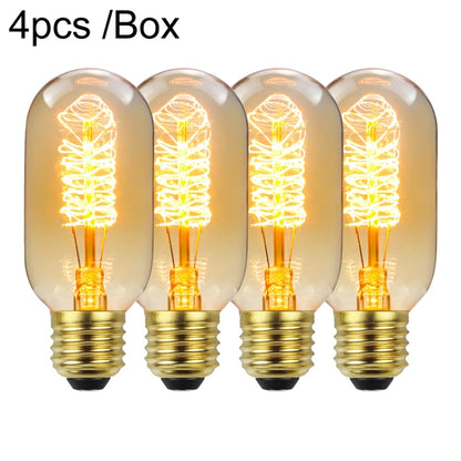 4pcs /Box T45 LED Lamp Fixture Illuminator Vintage Lights, Power: 120V 25W(Spiral Gold) by buy2fix