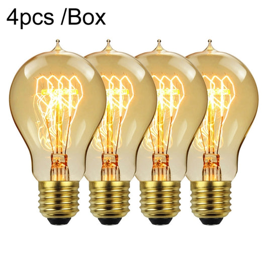 4pcs /Box A60 LED Antique Lamp Vintage Decorative Illumination Light Bulb, Power: 110V 40W(Tip Gold) by buy2fix