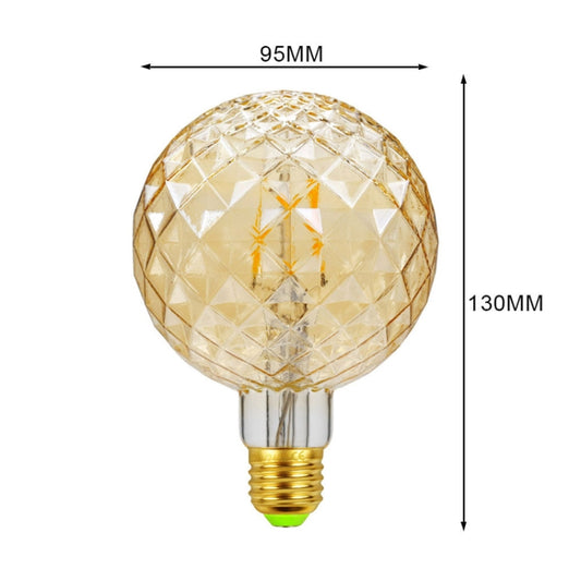 E27 Screw Port LED Vintage Light Shaped Decorative Illumination Bulb, Style: G95 Inner Pineapple Gold color(110V 4W 2700K) by buy2fix