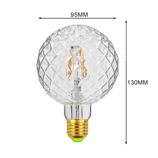 E27 Screw Port LED Vintage Light Shaped Decorative Illumination Bulb, Style: G95 Inner Pineapple Transparent(110V 4W 2700K) by buy2fix
