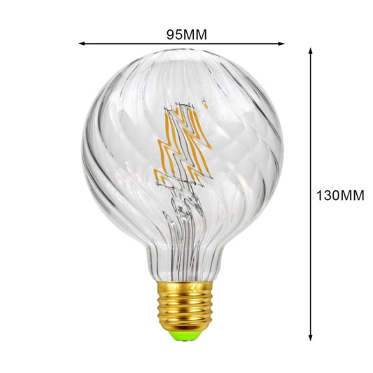 E27 Screw Port LED Vintage Light Shaped Decorative Illumination Bulb, Style: G95 Oblique Transparent(110V 4W 2700K) by buy2fix