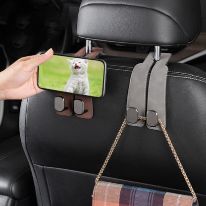 Car Seat Mack Multifunctional Metal Hook Mobile Phone Holder, Style: No Mark(Brown) by buy2fix